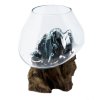 Geschmolzenes Glas auf Holz - Große Schale