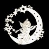 Weihnachtsschmuck - Engel auf dem Mond mit Trompete 9 cm