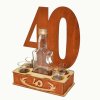 Flasche und Flaschenhalter aus Holz mit Deckel 40