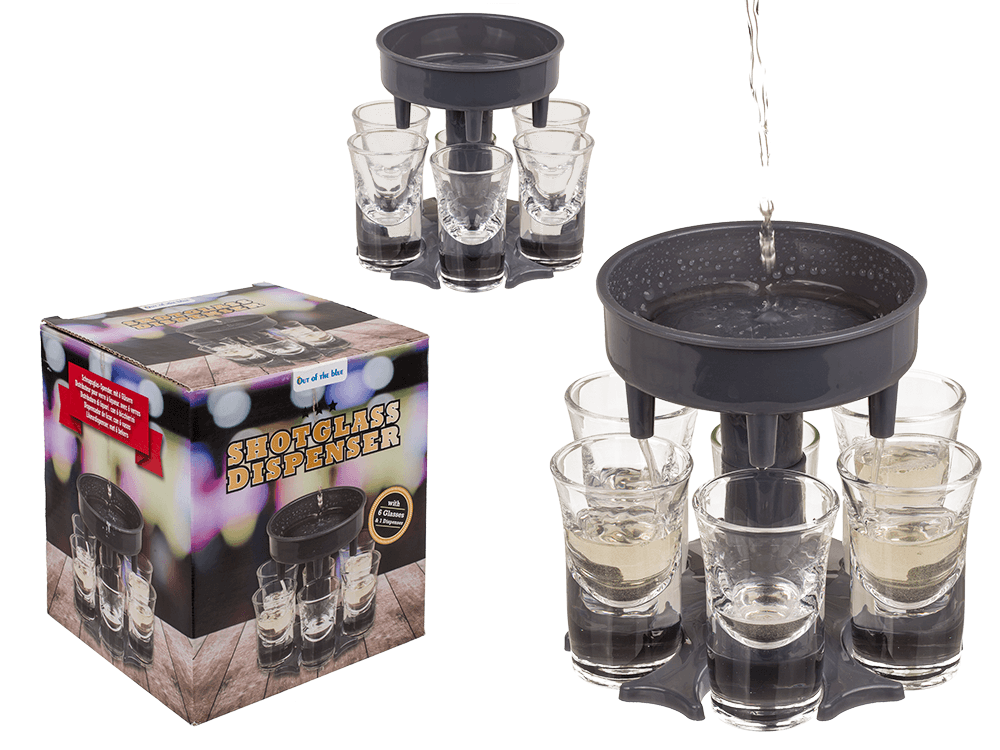 Schnapsglas-Spender mit 6 Gläsern
